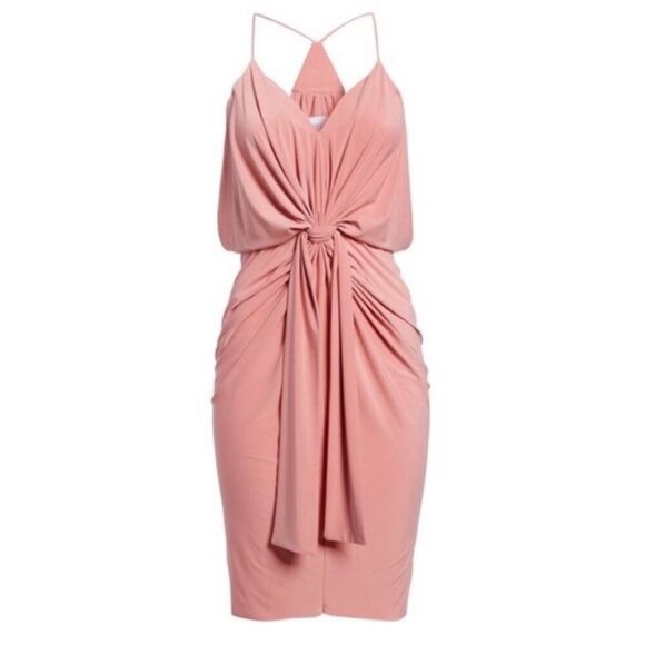 NWT Misa Los Angeles Domino Bodycon Dress Dusty Rose‎ Pink Jersey Knit Sz M - Picture 1 of 9